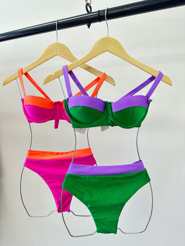 BIKINI LARANJEIRAS | ROSA COM LARANJA | P